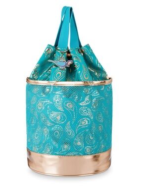 Official Disney Store Aladdin Jasmine Drawstring Bucket Bag - Teal & Gold